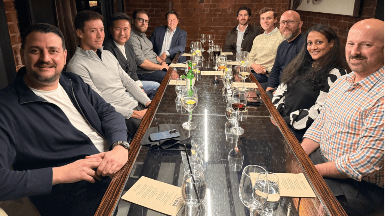 Finance leaders around the dining table